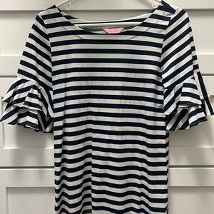 Lilly Pulitzer Navy and Cream Striped Top